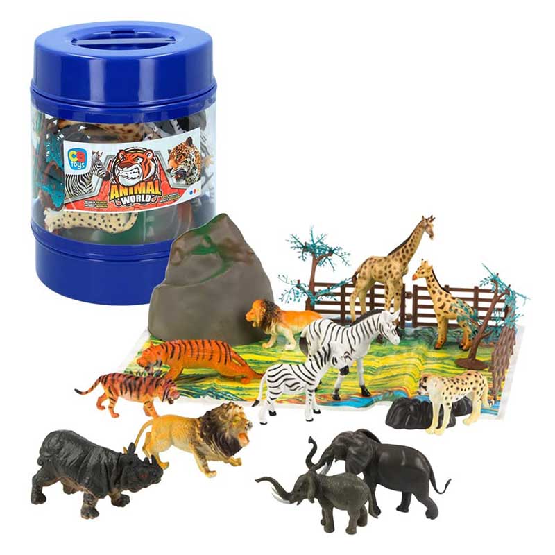 filtrar fin de semana terminar Bote con animales salvajes Animal World – 21 piezas – Toysland Europe
